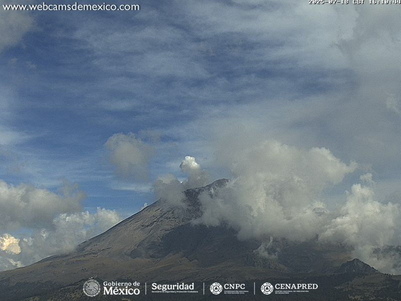 Popocatépetl desde Altzomoni en vivo, Altzomoni, Volcán Popocatépetl - Webcams de México